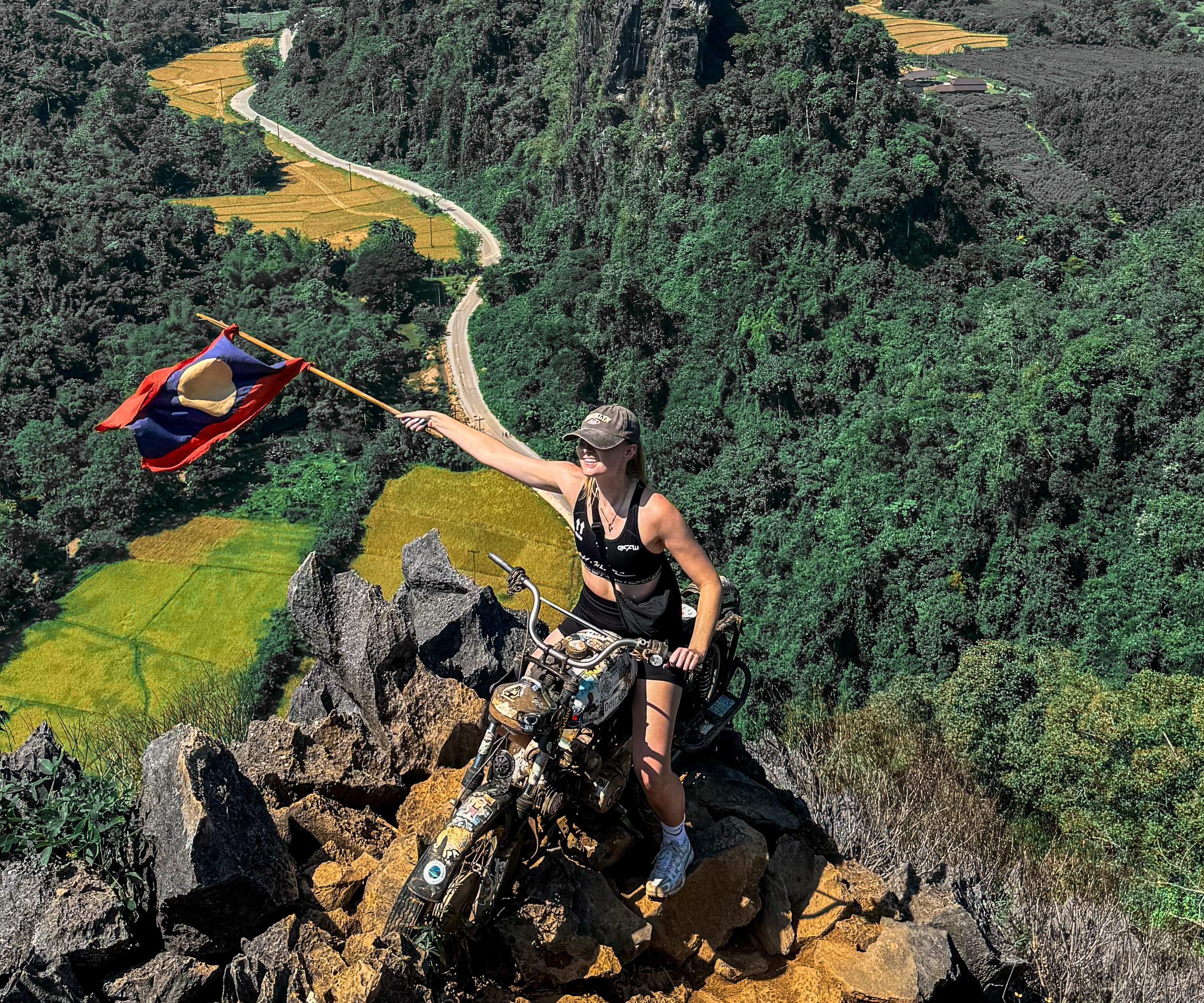Emily Victoria travels nam xay viewpoint vang vieng Laos